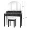 Costway Vanity Table Stool Set Large Tri-folding Lighted Mirror 6 Drawer Dresser White\Black